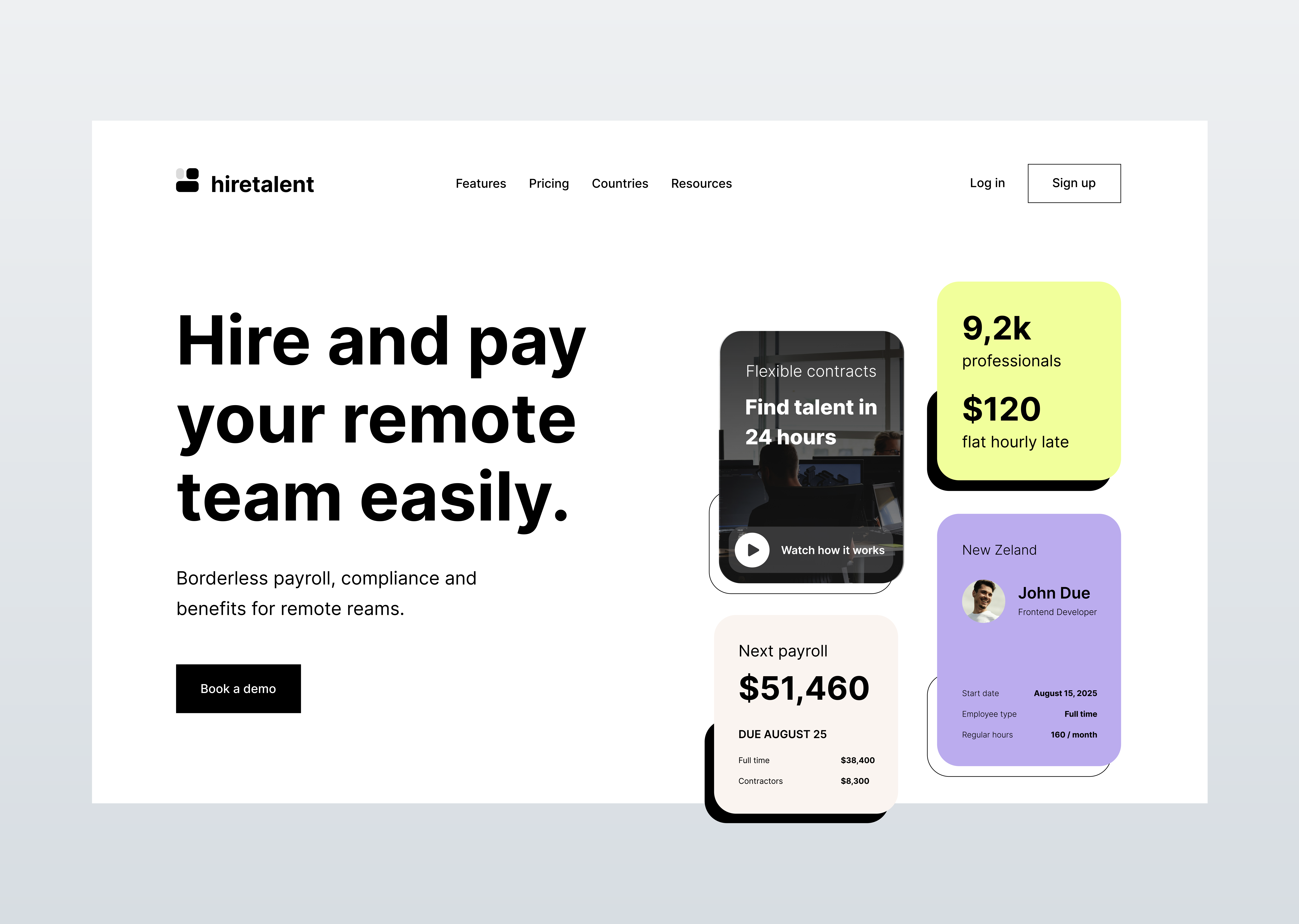Example of Web design for Hiretalent