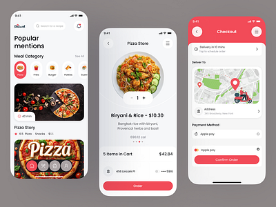 Food Delivery Mobile App UI/UX Design burger clean design delivery delivery app eat fast food food delivery food delivery app foodie menu mobile app mobile app design order restaurant app service ui ux
