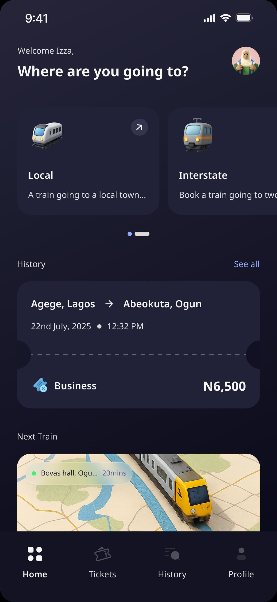 Train Booking App - UI Shot interfacedesign mobiledesign trainbookingapp ui