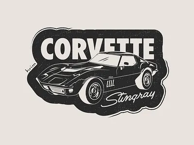 ‘69 Chevy Corvette Stingray Illustration car chevy corvette design digital flat flat design graphic design illustration simple sticker stingray