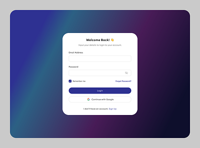 Sign In Form design ui ux