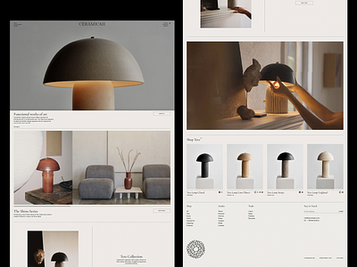 Ceramicah E-commerce - Minimalist Lighting Store clean clean ui cramicah design e commerce furniture minimalist minimalist ui online commerce online shop simple ui ui design user experience ux ux design web design website