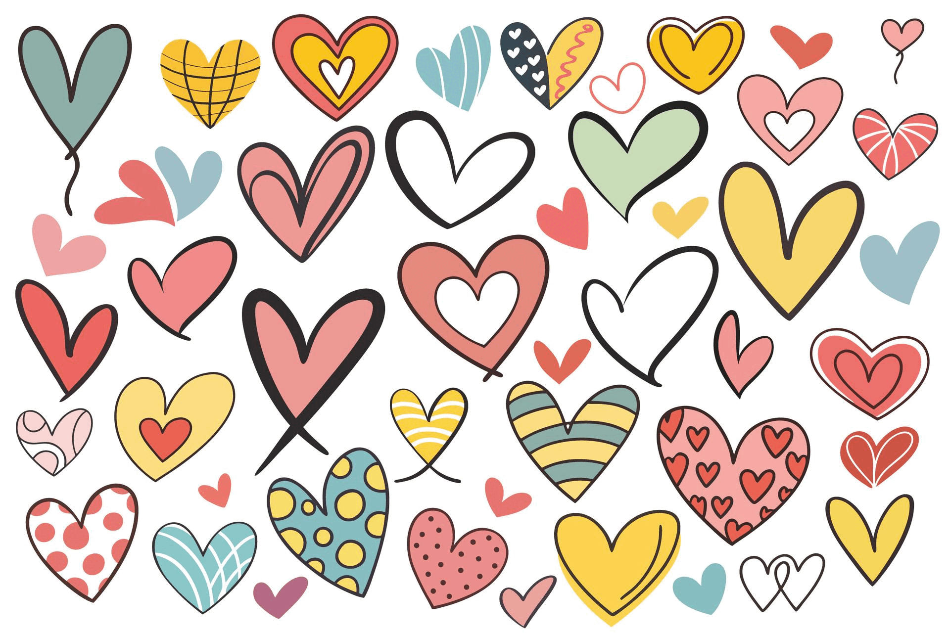 Adorable Vector Hearts art digital doodle drawing hearts illustration vectors