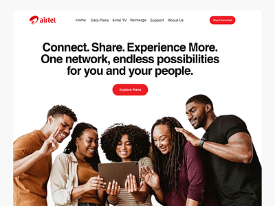 Airtel website redesign concept web design concept