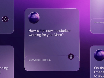 Glassmorphic AI Chat Interface - Skincare Assistant app app design application application design boddy design gradient mobile app modern purple ui ui design ui ux user user experience user friendly user interface ux ux design