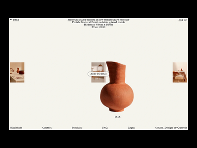 Artisan Pottery E-commerce - Product Detail Page art clean clean ui digital art e commerce minimalist minimalist ui pottery product design product page product showcase ui ui design ux ux design ux ui web design website