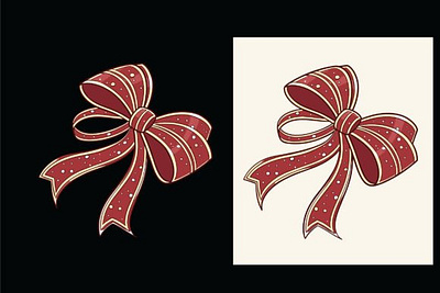 Christmas Bow bow christmas christmas decoration digital illustration drawing free vector illustration vector bow vintage bow