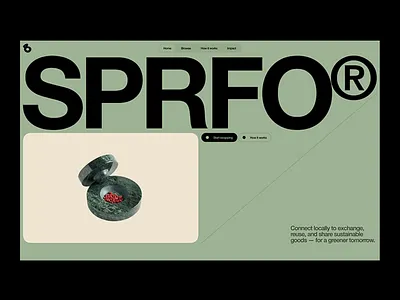 SPRFO - Sustainable Exchange Platform Landing Page design home page landing page landing page design sprfo ui ui design user user experience user interface ux ux design ux ui web web design website website design