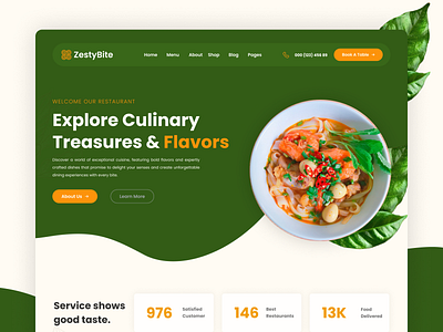 ZestyBite Landing Page designinspiration uidesign userinterface