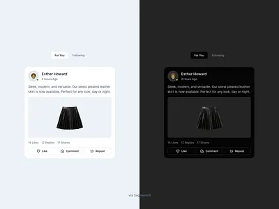Social Feed – Light & Dark Mode