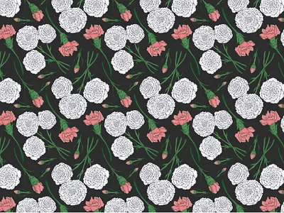 Carnations flower pattern illustration pattern