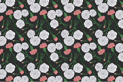 Carnations flower pattern illustration pattern
