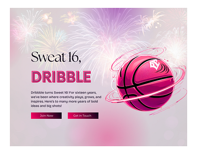 Happy Sweat 16, Dribble! 3d animation branding dribble challange graphic design happy dribble logo motion graphics sweat 16 ui uxui webdesign wix wordpress