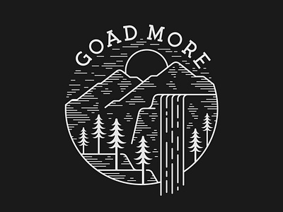 Goodmore illustration line art adventure apparel branding camping cliff design graphic design hiking illustration line art logo monoline mountain outdoor retro trail tree vector waterfalls