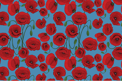 Poppy Flower Pattern flower illustration pattern poppies