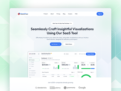 DataFlow Landing Page UI landingpagedesign landingpageui websiteui