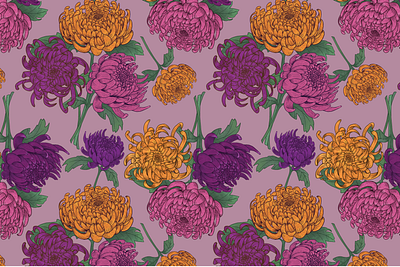 Chrysanthemum Flower Pattern chrysanthemum flower illustration pattern
