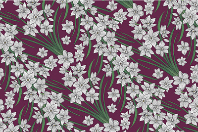 Paperwhites Flower Pattern flowers illustration paperwhites pattern