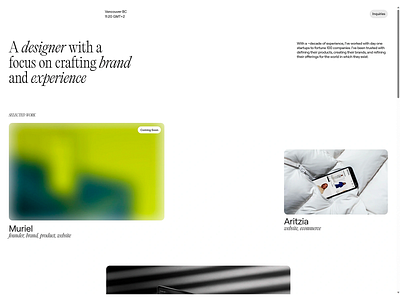 Minimalist Design Portfolio - Brand & Experience Focus clean ui home page landing page landing page design minimalist minimalist ui modern modern design simple ui ui design ui ux user experience ux design web design website