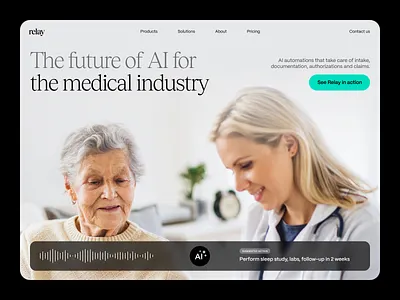 AI Health Tech Website brass hands