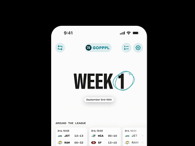 Pull to refresh fantasy footbal app concept app concept mobile pull refresh ui update web
