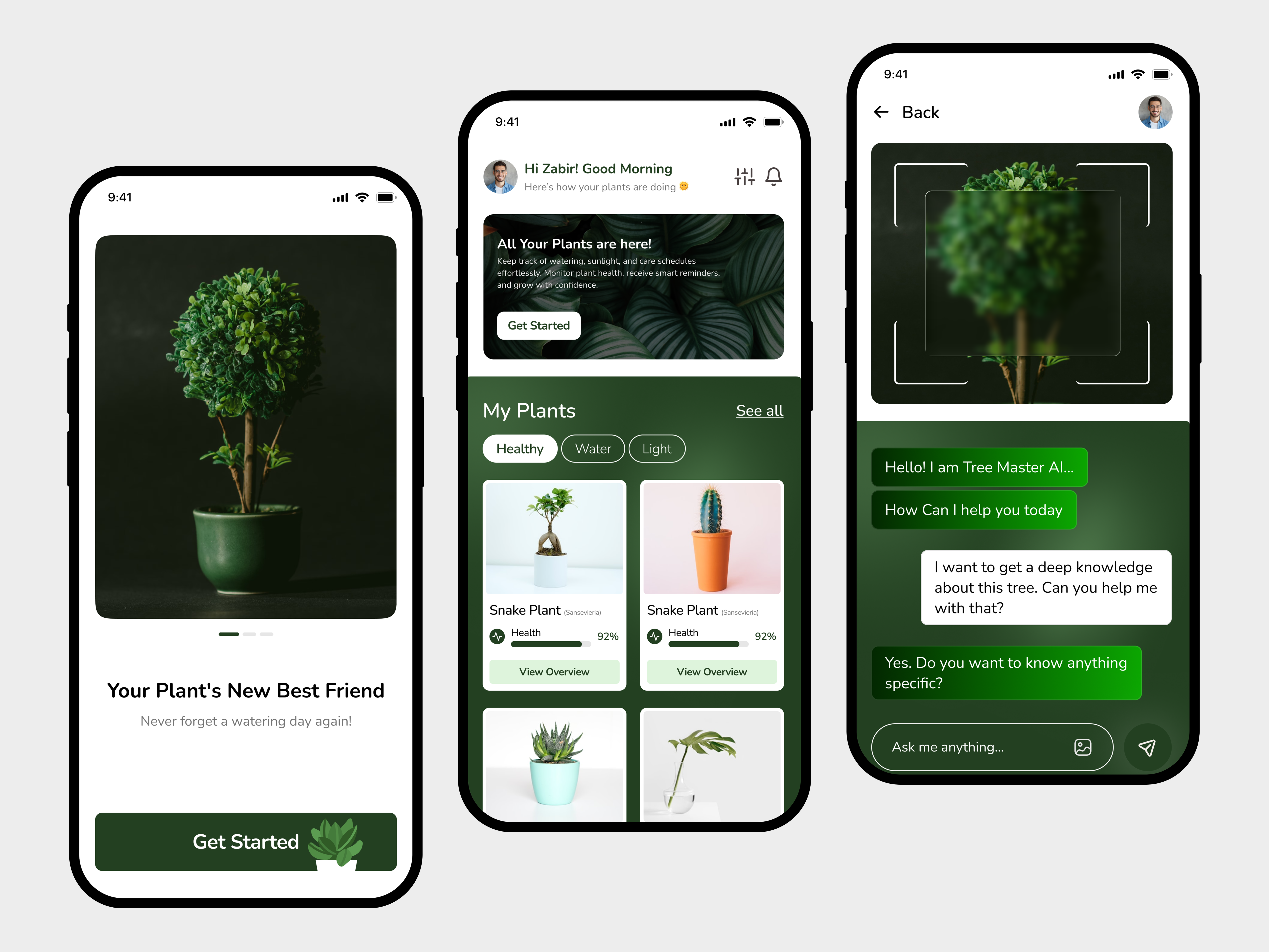Smart Plant Care App Design androidapp appdesign appoftheday cleandesign dailyui figma gardeningapp greenui iosapp minimalui mobileapp mobileui naturedesign plantapp plantcare ui uidesign ux uxdesign wellnessapp