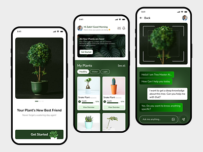 Smart Plant Care App Design androidapp appdesign appoftheday cleandesign dailyui figma gardeningapp greenui iosapp minimalui mobileapp mobileui naturedesign plantapp plantcare ui uidesign ux uxdesign wellnessapp