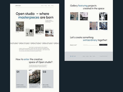 Open studio artspace artstudio ui ui design user experience user interface ux ux design webdesign webdesignconcept websitedesign