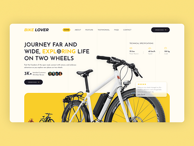 BikeLover UI Page Design designinspiration figma mockupdesign uiux