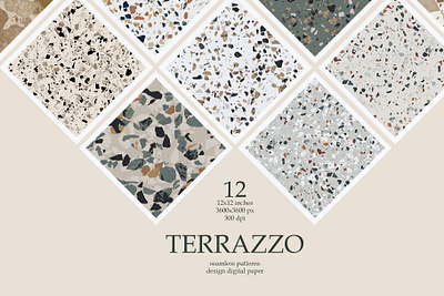 Terrazzo Seamless Patterns Digital paper pack 3d animation graphic design motion graphics