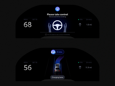 Autonomous Driving Interface System Design automotive ui autonomous car display car technology dashboard display driving assistant driving interface futuristic layout hud design lane guidance minimal interface onboard system real time feedback safety alert smart vehicle system design ui design ux design vehicle automation