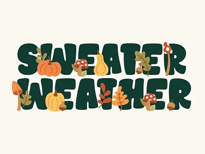 Sweater Weather cute font graphic design hand drawn handwriting type typography