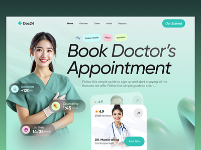 Book Doctor’s Appointment web ui design clean ui doctor health health platform healthcare healthcare app intuitive ui medical medical ui medical web minimal ui modern healthcare product design ui ui designer ux web web design website website design