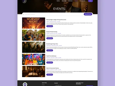 TheChurch - Events church design events figma product design ui ui design uiux