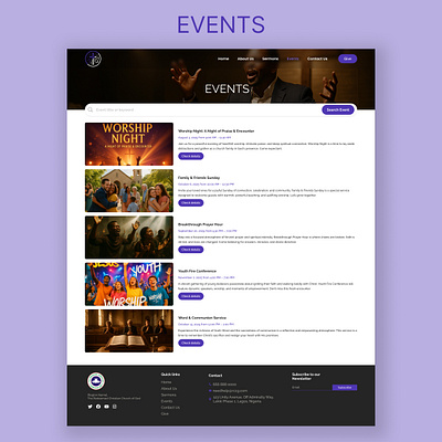 TheChurch - Events church design events figma product design ui ui design uiux