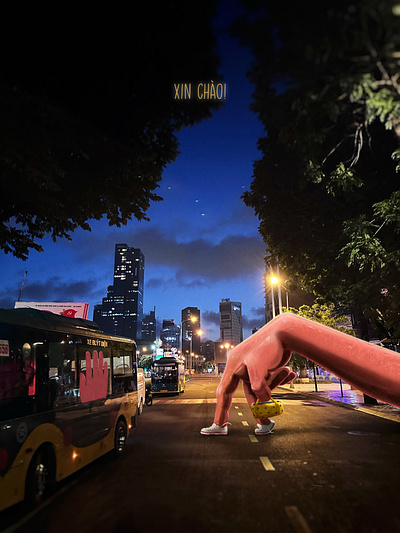 Xin chào! Just a hand on a vacation. No biggie 🤟🏽 illustration
