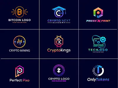modern tech and crypto logo design app icon brand logo crypto crypto logo design graphic design logo logo design minimalist logo tech tech logo technology logo