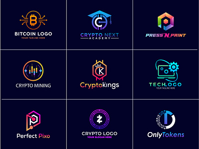 modern tech and crypto logo design app icon brand logo crypto crypto logo design graphic design logo logo design minimalist logo tech tech logo technology logo