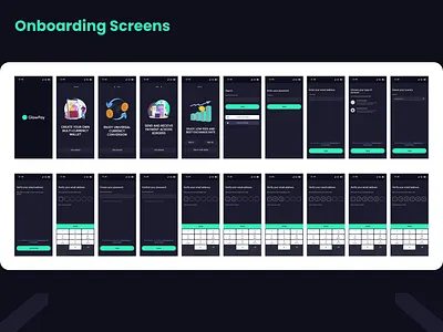 Onboarding screens for a GlowPay Mobile App app branding design fintech mobile app mobile design ui ux vector