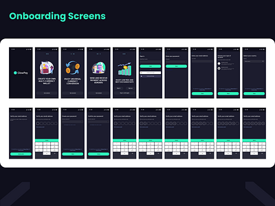 Onboarding screens for a GlowPay Mobile App app branding design fintech mobile app mobile design ui ux vector