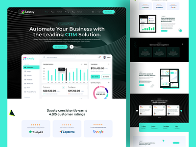 SaaS CRM Software Landing Page UI – Clean & Scalable Dashboard. clean design clean ui crm dashboard crm software dashboard ui figma ui figmadesign landing page design modern dashboard saas ui ui user interface web app design