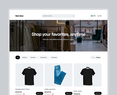 Storefront e commerce product design storefront ux design web