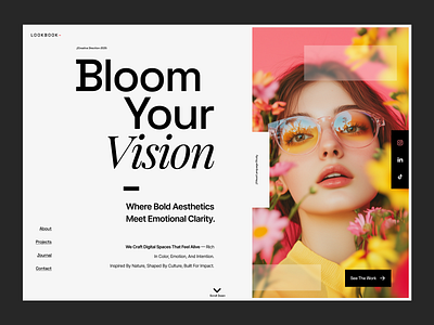Bloom Your Vision — Emotional UI Direction aesthetic branding creative direction emotional design figma interface layout design lookbook nature inspired portfolio design product design ui web design