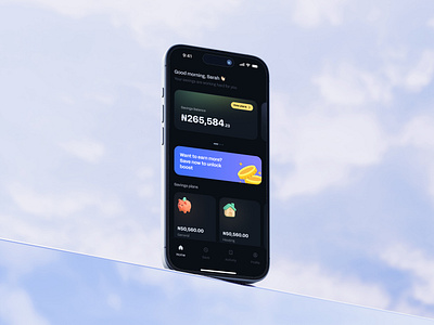 Savings - Home fintech mobile app savings ui ux