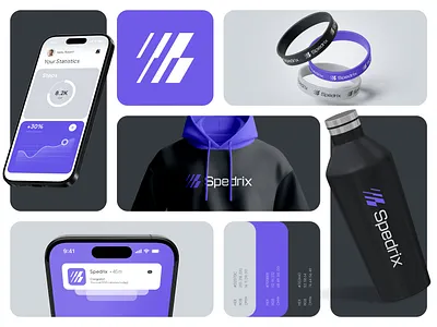 Spedrix Brand Identity Design abstract logo app logo brand brand guidelines brand identity branding dynamic fast fitness geometric gradient logo health assistant logo logo design logotype modern logo saas tracking visual identity