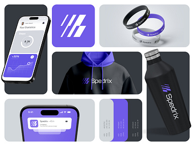 Spedrix Brand Identity Design abstract logo app logo brand brand guidelines brand identity branding dynamic fast fitness geometric gradient logo health assistant logo logo design logotype modern logo saas tracking visual identity