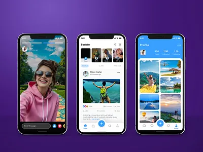 Modern Social Media App UI Concept adobe xd app design clean design concept dark mode dashboard ui figma interaction design minimal ui mobile app mobile ui product design social media app social networking ui design user experience user interface ux design visual design web design