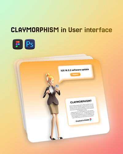 CLAYMORPHISM in User interface claymorphism design graphic derigner graphic design social media ui uiux user interface web design