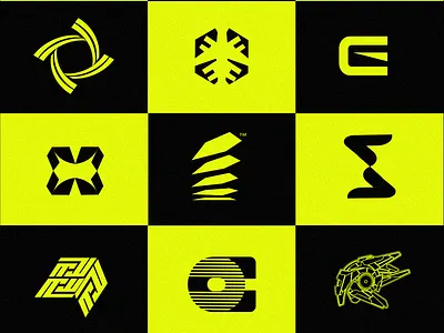 Logofolio Variant Black/Yellow app branding design graphic design illustration logo typography ui ux vector