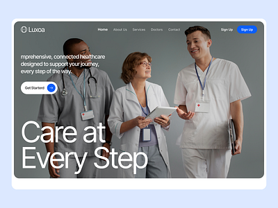 Hospital Landing Page cleanui clinicwebsite creativedirection doctorwebsite figmadesign healthcarewebsite healthtechdesign herosection hospitallandingpage medicaldashboard medicallandingpage medicalui minimaldesign modernwebsite patientportalui responsiveweb uxuidesign webdesign2025 webdesigninspiration websitemockup